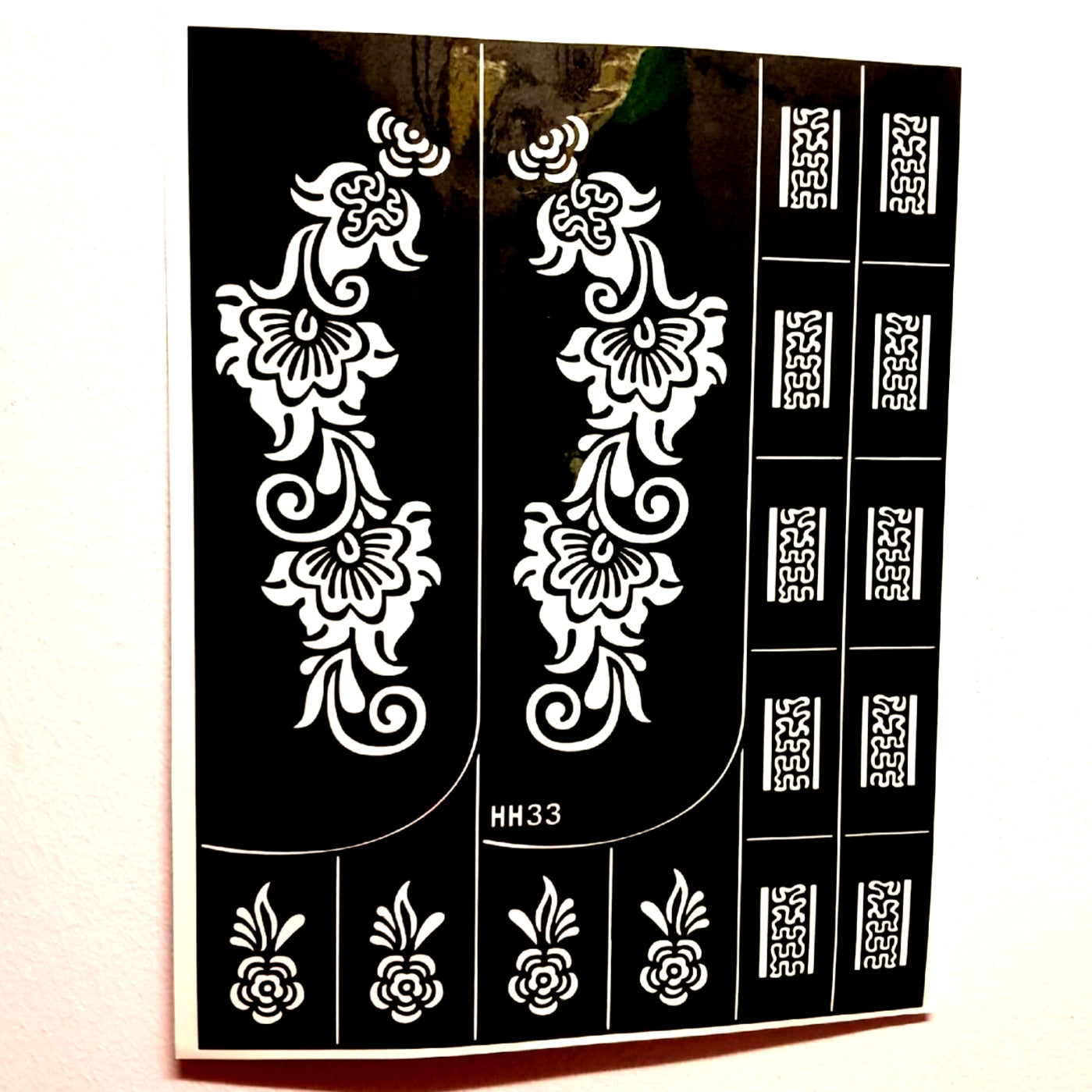 Henna Stencil Template | Flame Flowers