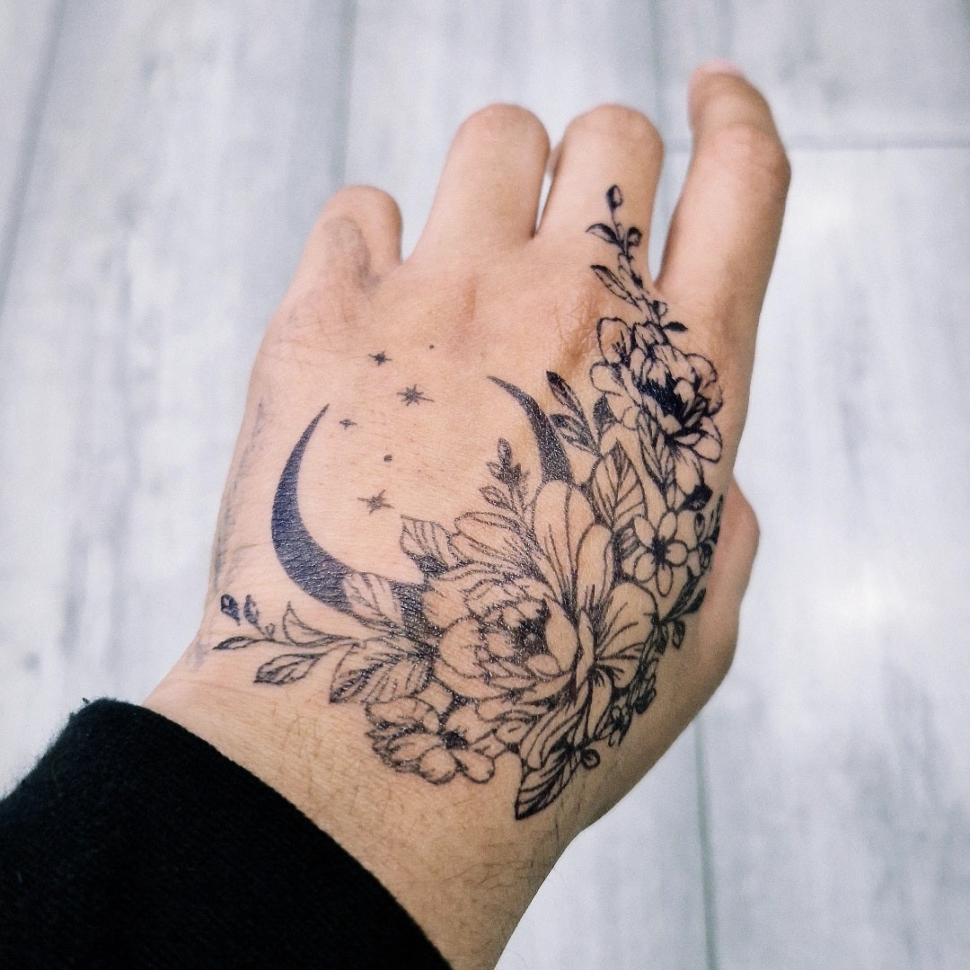 Floral Ramdhaan Moon | 100% Natural Semi-Permanent Tattoo Stain | Jagua Gel