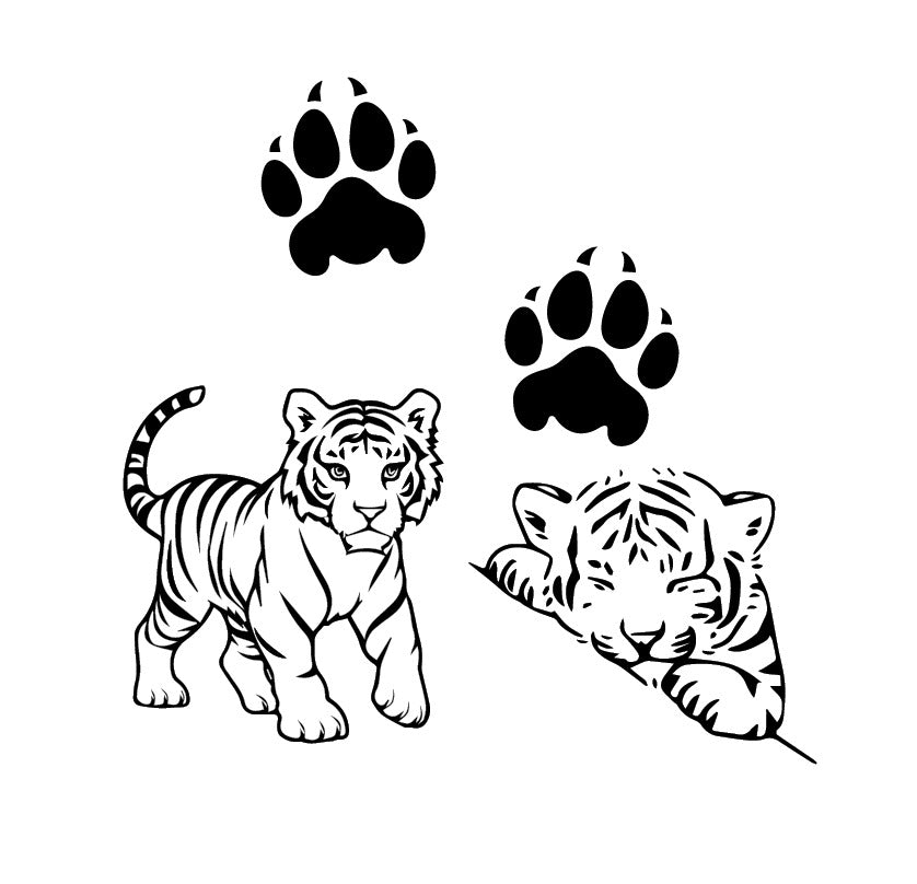 Tiger Cubs | 4x Mini 100% Natural Semi-Permanent Jagua Gel Tattoo