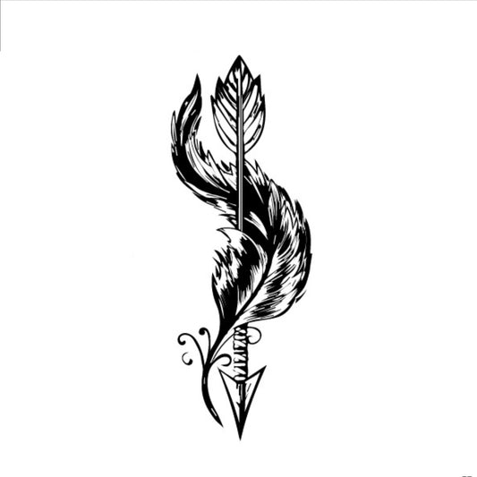 Feather Arrow | 100% Natural Semi-Permanent Tattoo Stain | Jagua Gel