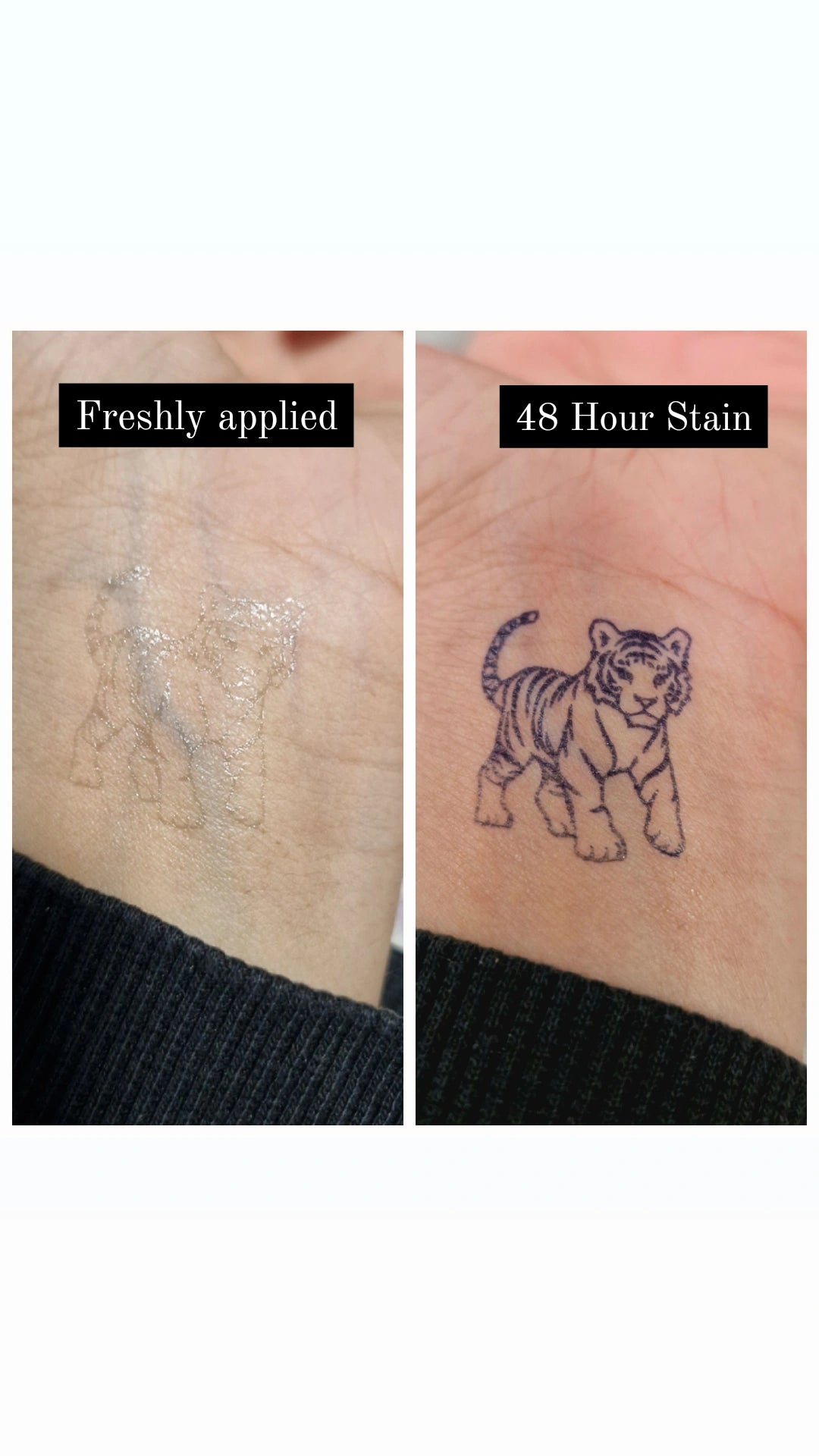 Tiger Cubs | 4x Mini 100% Natural Semi-Permanent Jagua Gel Tattoo