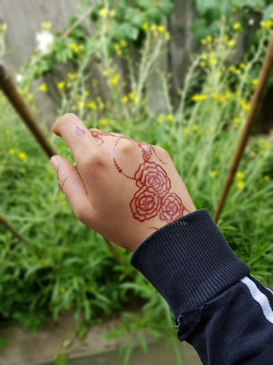 Temporary Henna Tattoo | Stick on Tattoo | Peonies & Vines