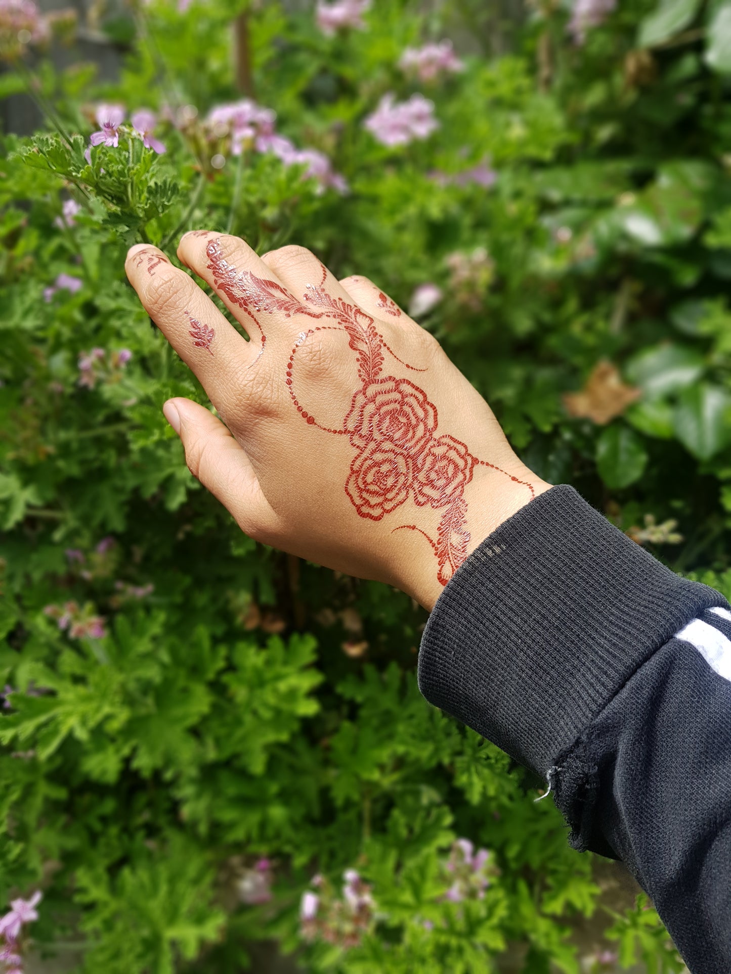 Temporary Henna Tattoo | Stick on Tattoo | Peonies & Vines