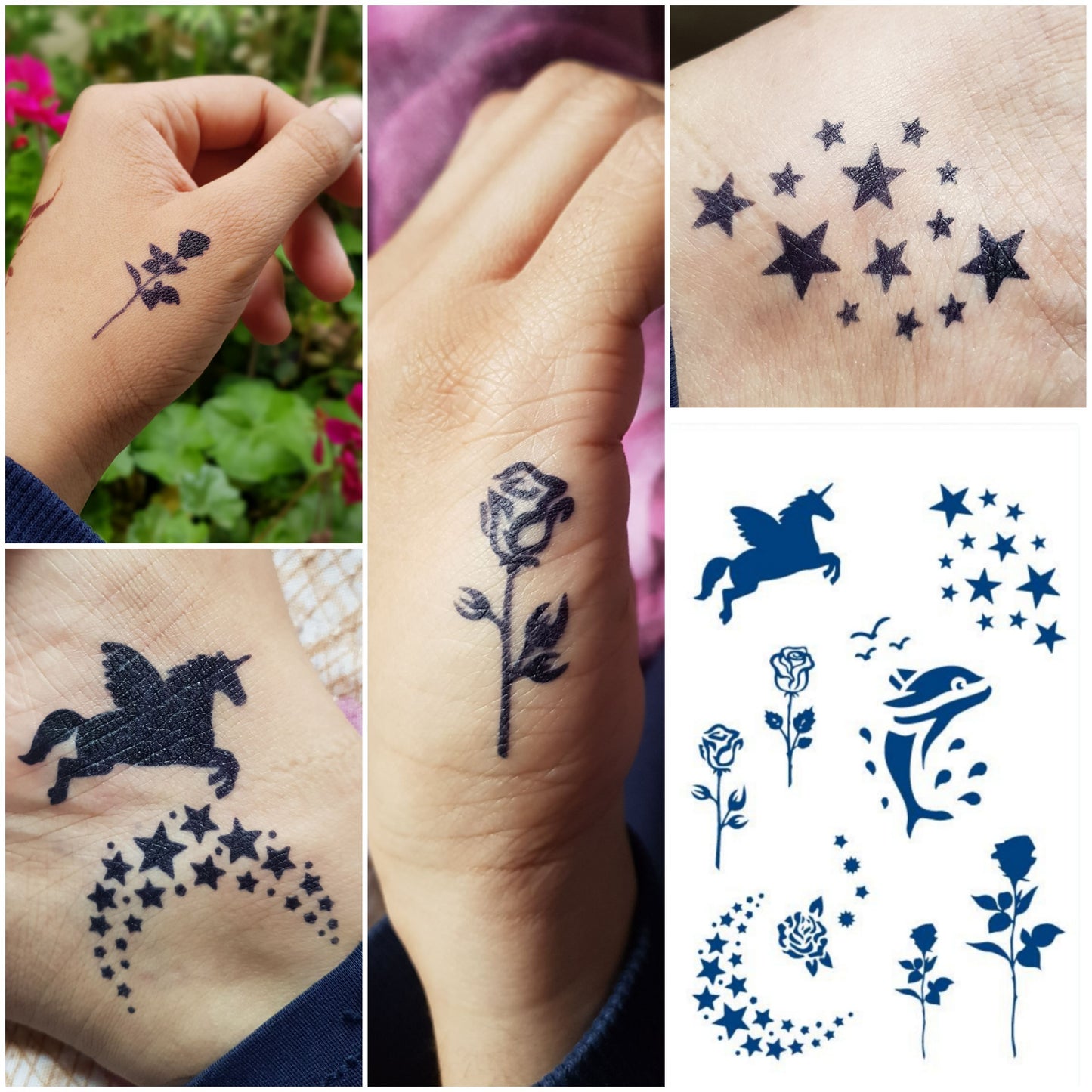 100% Natural Semi-Permanent Jagua Gel Tattoo | 9x Designs