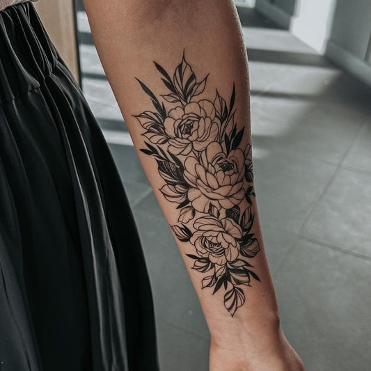 Jagua gel peony tattoo semi permanent tattoo