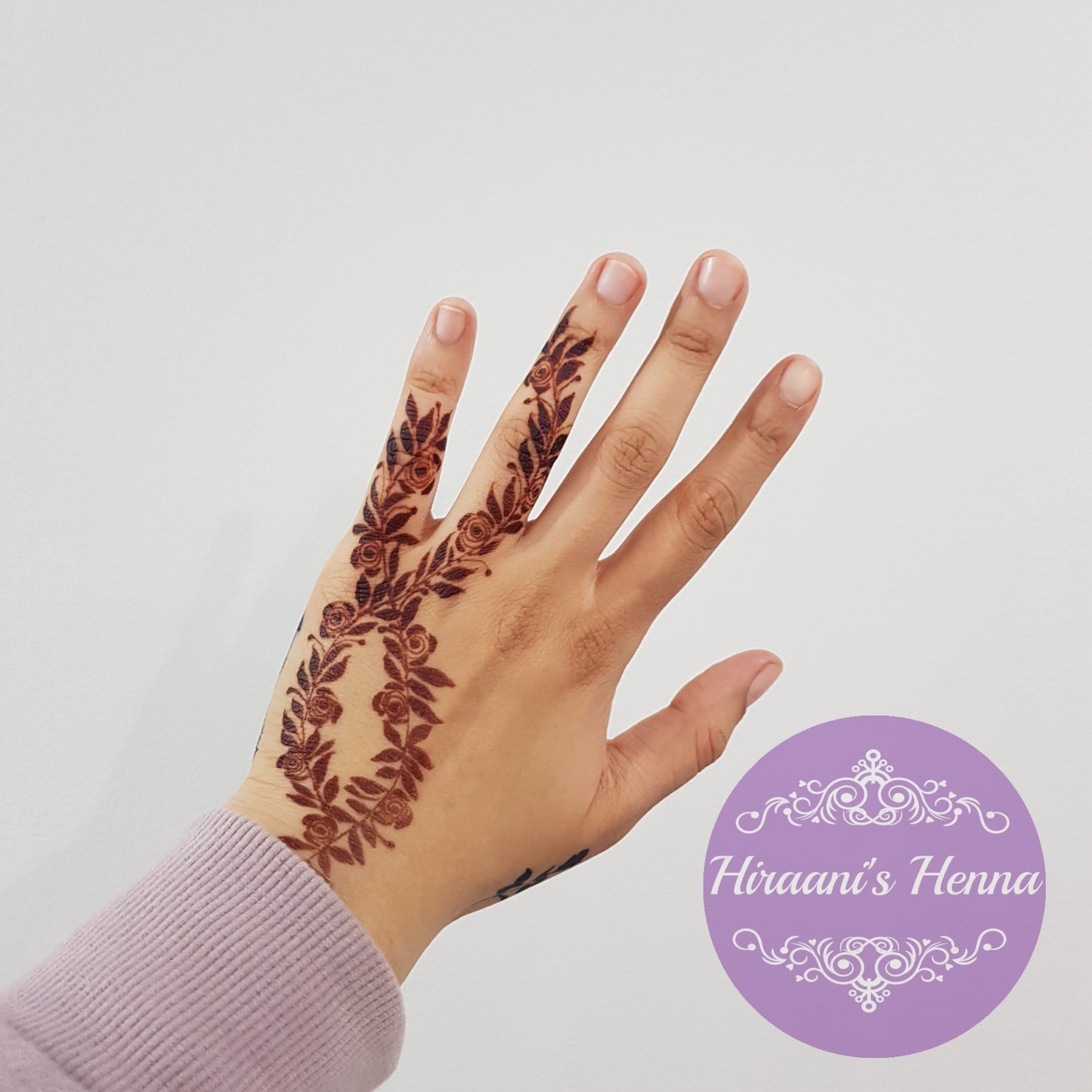 Bridal henna stain using hiraanins henna cones