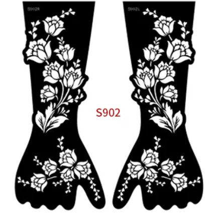 Henna Stencil Large Flowers Design
