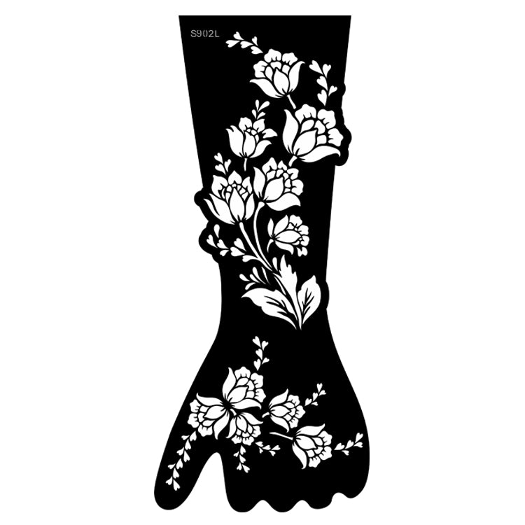 Henna Stencil Large Flowers Design