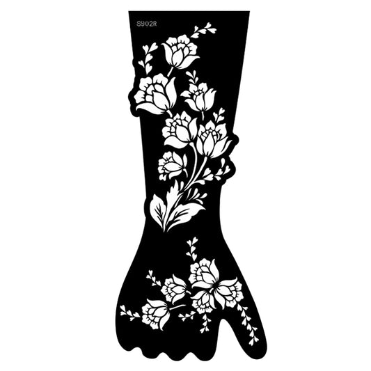Henna Stencil Large Flowers Design