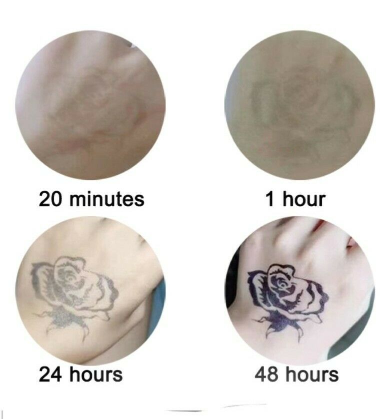 100% Natural Semi-Permanent Jagua Gel Tattoo Large Floral Strip