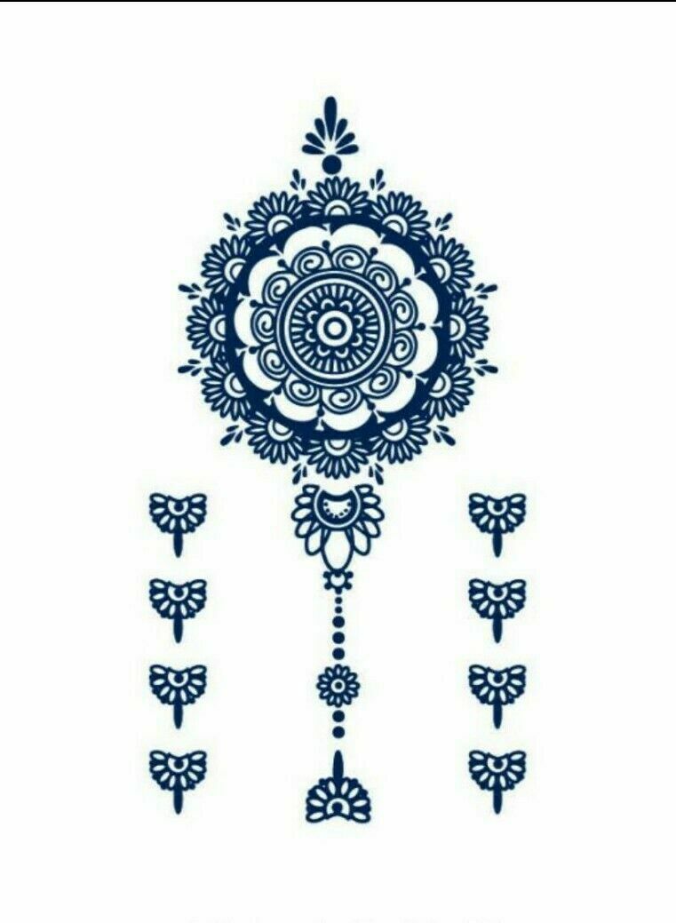 100% Natural Semi-Permanent Jagua Gel Tattoo Modern Mandala