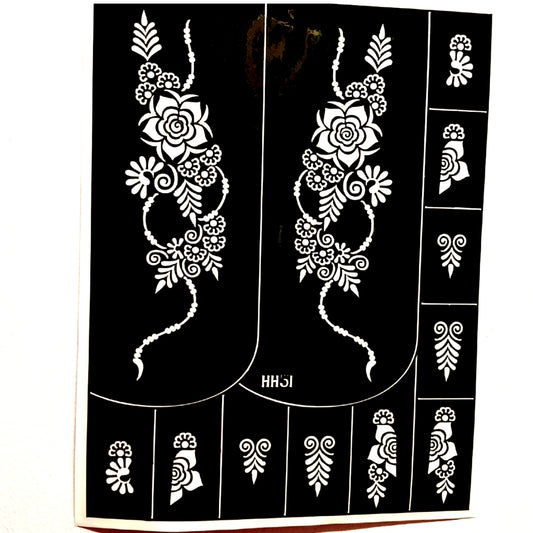 Henna Stencil Template | Flowers