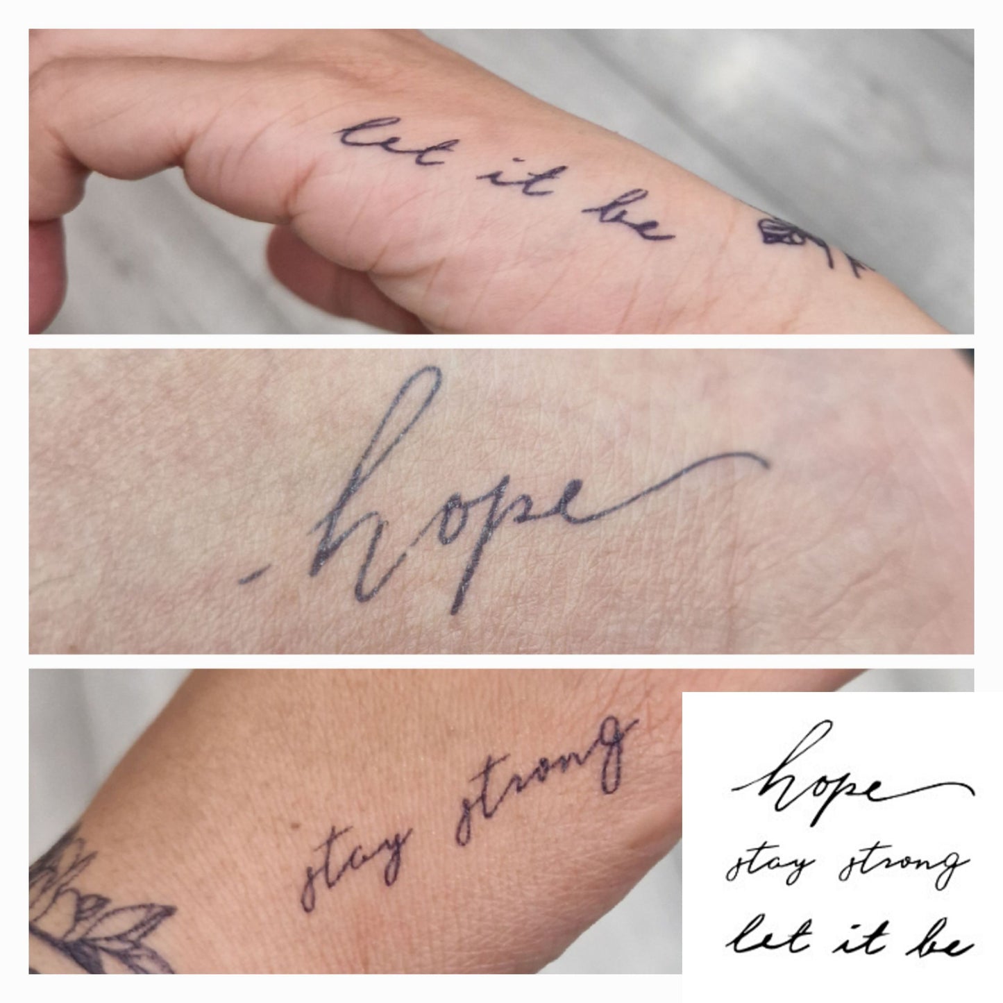 3x Quotes | 100% Natural Semi-Permanent Jagua Gel Tattoo