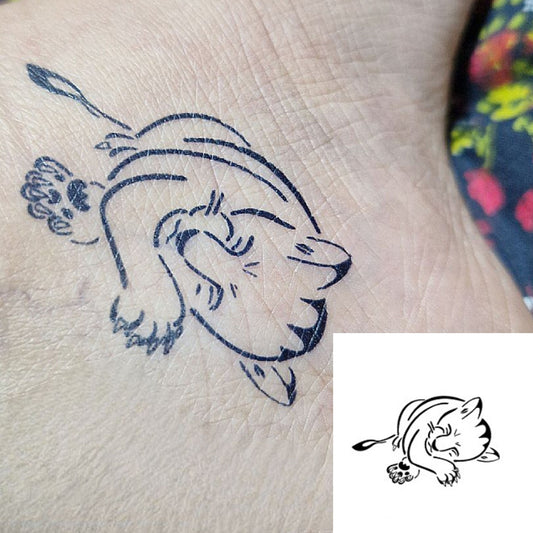 Sleeping Lion Cub | 100% Natural Semi-Permanent Jagua Gel Tattoo