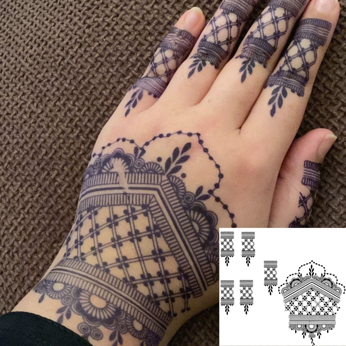 Bridal jagua henna tattoo sticker black tattoo