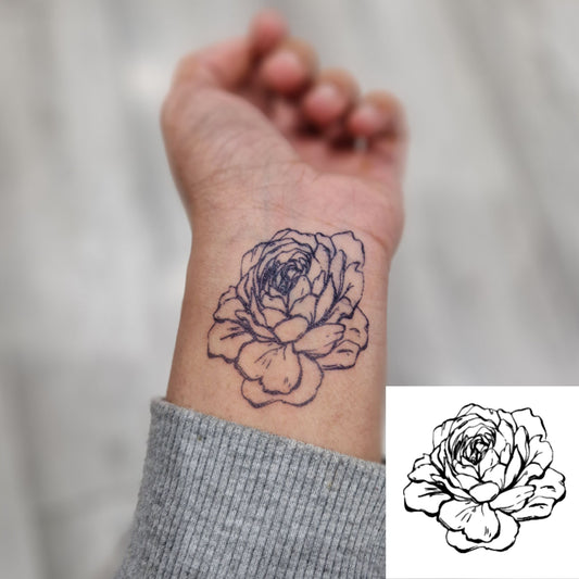 Lonely Peony | 100% Natural Semi-Permanent Tattoo Stain | Jagua Gel