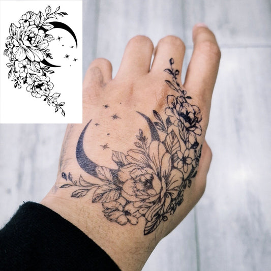 Floral Ramdhaan Moon | 100% Natural Semi-Permanent Tattoo Stain | Jagua Gel