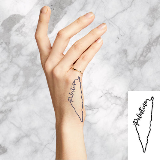 100% Natural Semi-Permanent Jagua Gel Tattoo | Palestine Country Outline