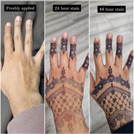 Bridal Floral Net Glove | 100% Natural Semi-Permanent Tattoo Stain | Jagua Gel
