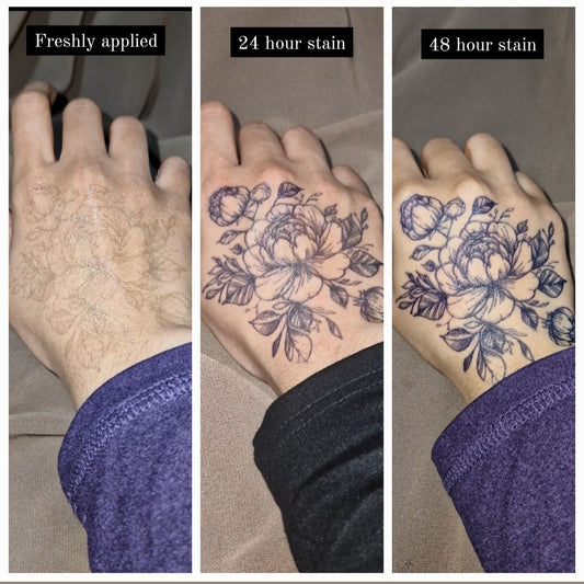 Peony Garden | Wrist Design | 100% Natural Semi-Permanent Jagua Gel Tattoo