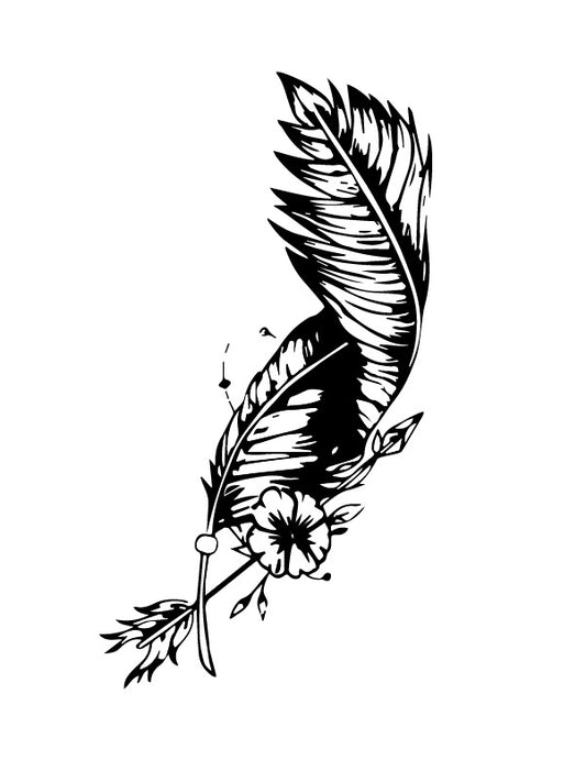 Flower Feather | 100% Natural Semi-Permanent Tattoo Stain | Jagua Gel