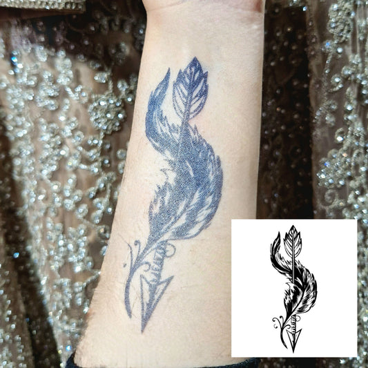 Feather Arrow | 100% Natural Semi-Permanent Tattoo Stain | Jagua Gel