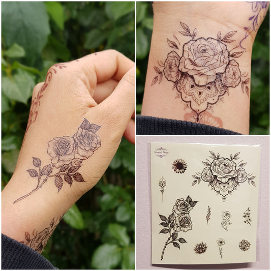 Temporary Tattoo | Stick on Tattoo | Rose Collection