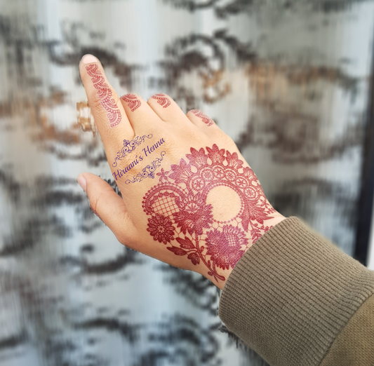 Temporary Henna Tattoo | Stick on Tattoo | Large Floral Lace