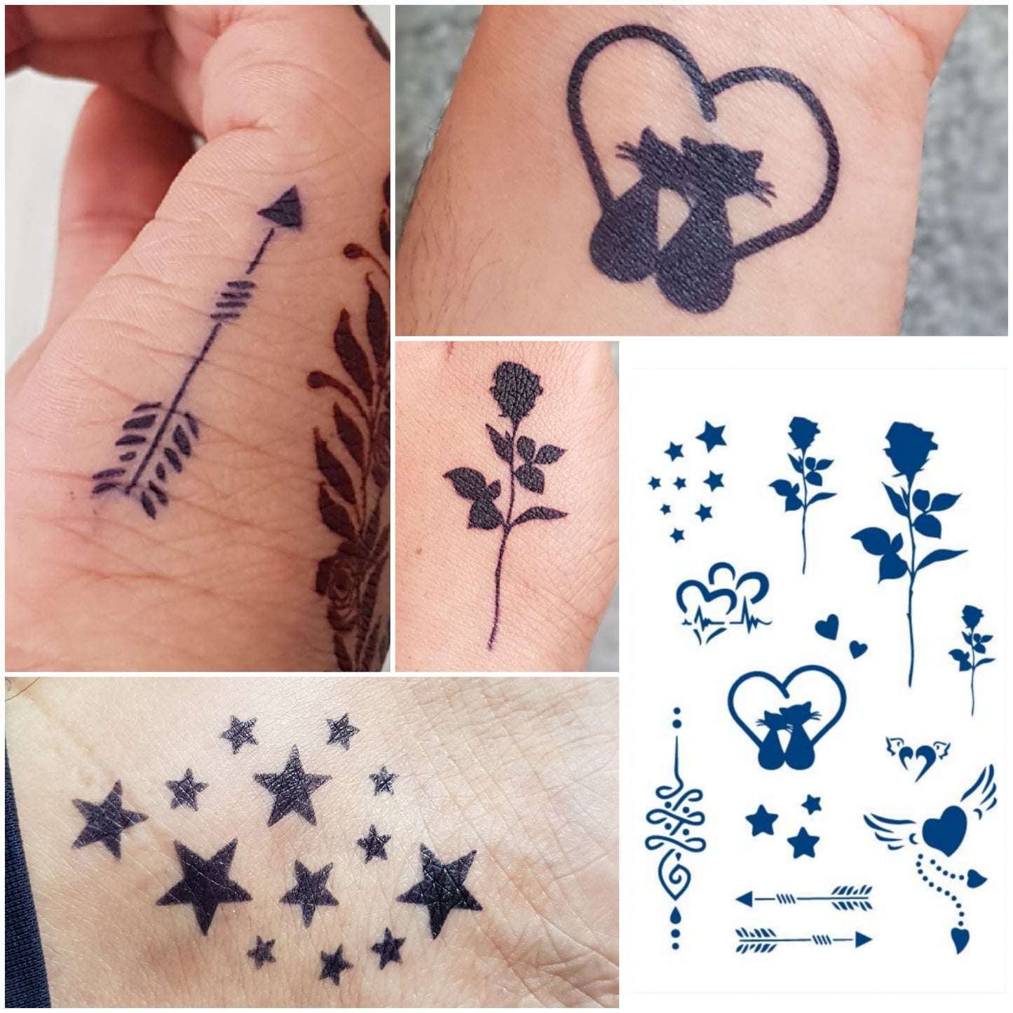 100% Natural Semi-Permanent Jagua Gel Tattoo | 13x Designs