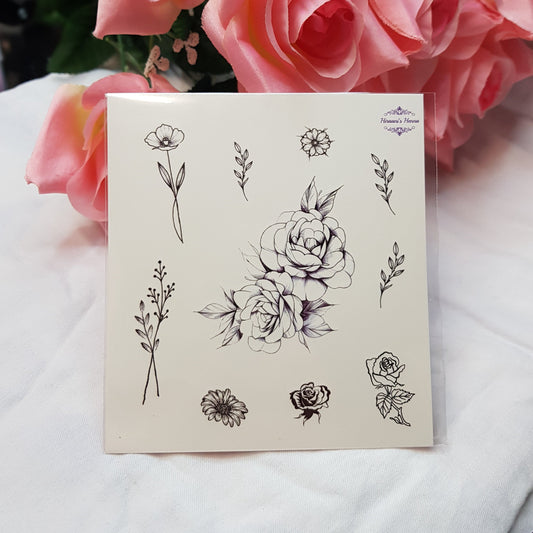 Temporary Tattoo | Stick on Tattoo | Floral Collection