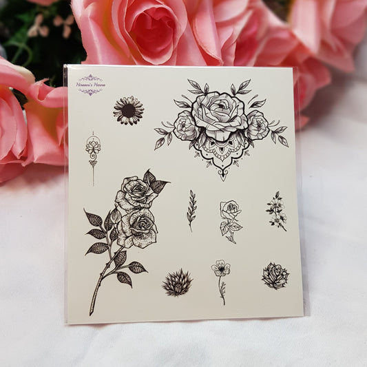 Temporary Tattoo | Stick on Tattoo | Rose Collection