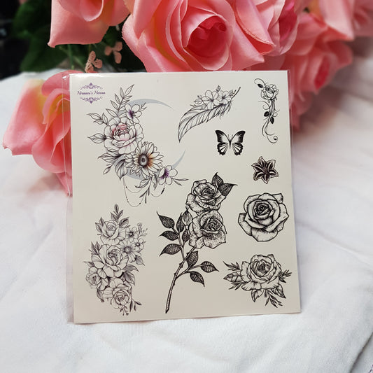 Temporary Tattoo | Stick on Tattoo | Floral Moon Collection