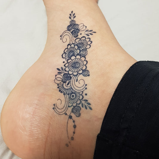 Henna Flower Strip | 100% Natural Semi-Permanent Tattoo Stain | Jagua Gel