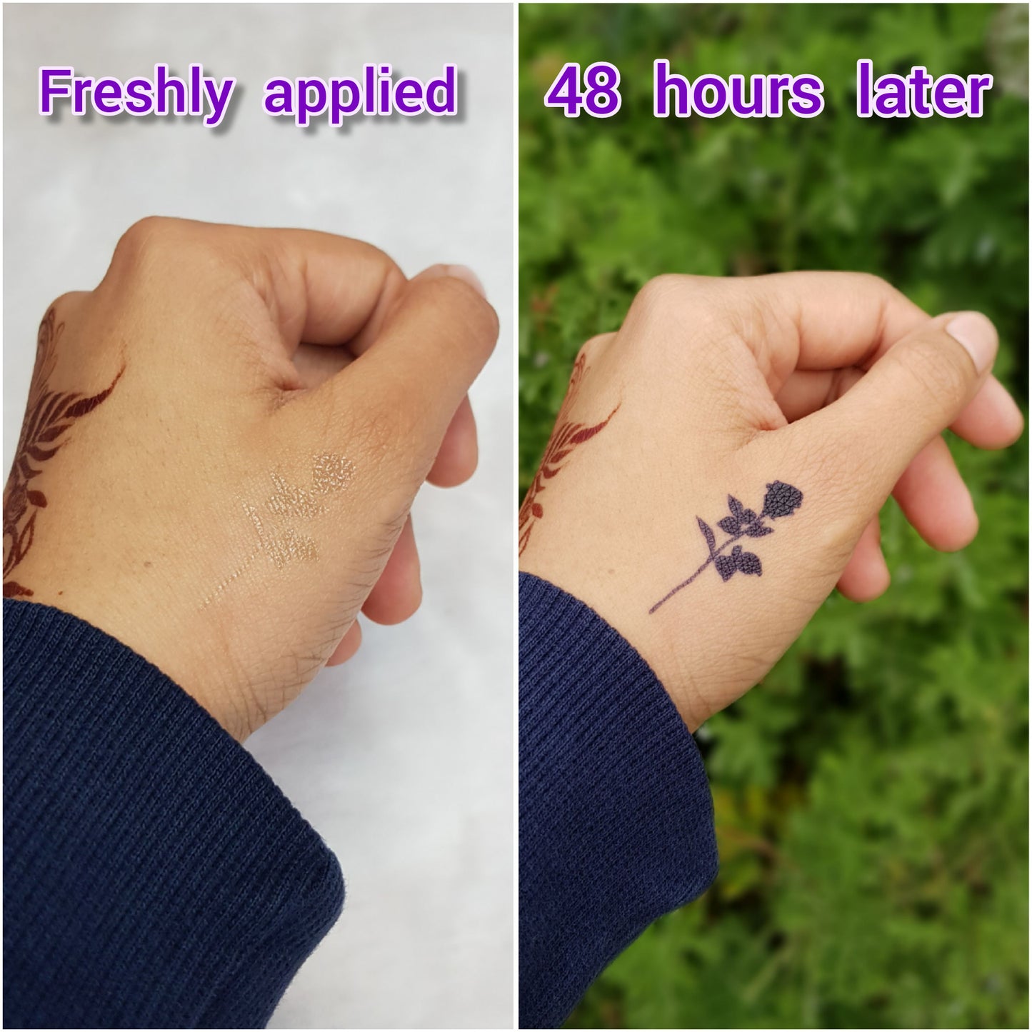 100% Natural Semi-Permanent Jagua Gel Tattoo | 9x Designs