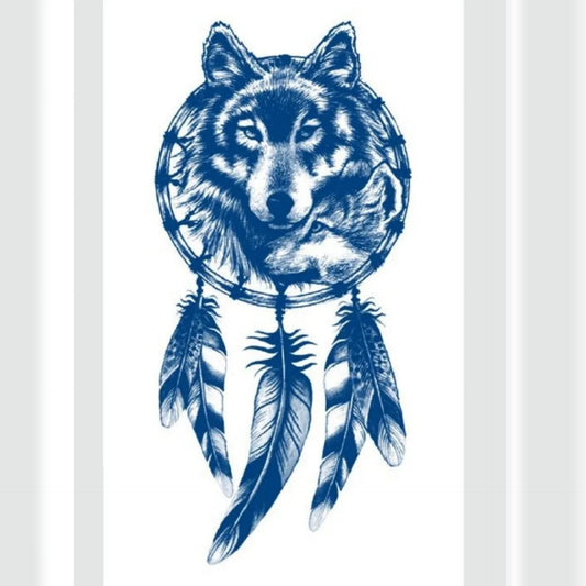 100% Natural Semi-Permanent Jagua Gel Tattoo | Wolf Dream Catcher