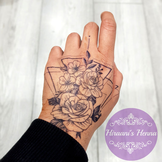 Rose Triangles | 100% Natural Semi-Permanent Tattoo Stain | Jagua Gel